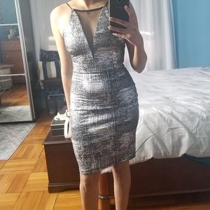 Silver Midi Bodycon Dress